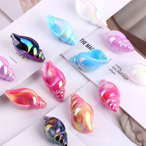Colorful straight hole conch 38.2X21.8MM